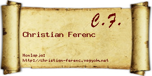 Christian Ferenc névjegykártya